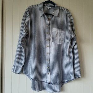 NEXT Indigo Striped Long Sleeve Shirt~14